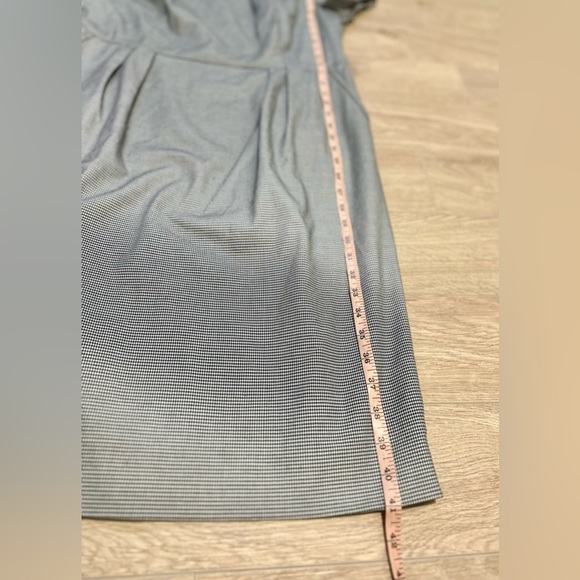 A-line midi cotton black and white houndstooth dress with detail - Picture 13 of 16